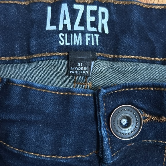 Slim Fit Lazer Dark Denim Shorts - Picture 4 of 7
